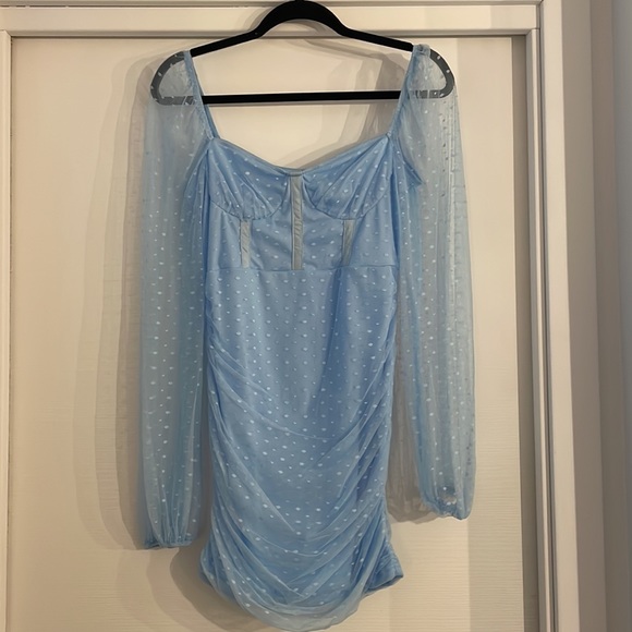 Baby blue long sleeved dress (new, never worn) - Picture 6 of 7